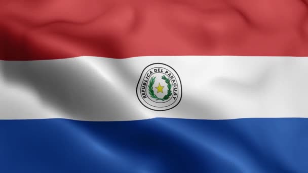 Paraguay Vlag Video Zwaaiend Wind Paraguay Flag Wave Loop Zwaait — Stockvideo