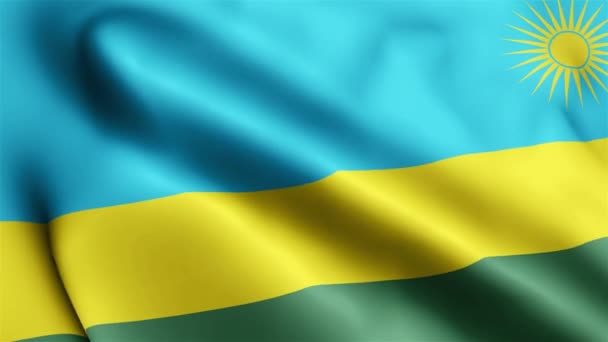 Wideo Rwandy Machające Wietrze Pętla Fal Flagowych Rwandy Falująca Wietrze — Wideo stockowe