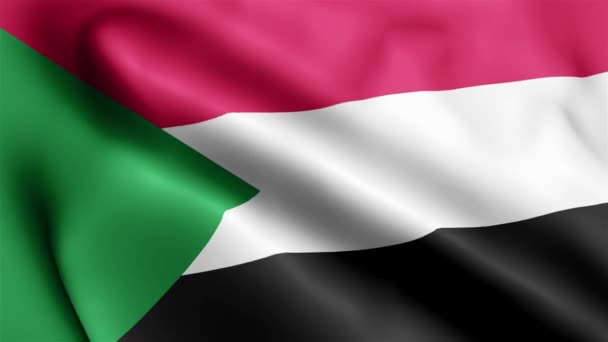 Sudan Flag Video Vlnící Větru Súdánská Vlajková Vlna Vlnící Větru — Stock video