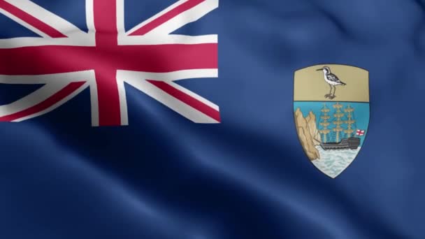 Saint Helena Ascension Tristan Cunha Flag Video Waving Wind Saint — Stock Video