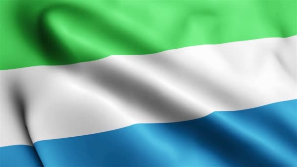 Wideo Sierra Leone Flag Falujące Wietrze Pętla Fal Sierra Leone — Wideo stockowe