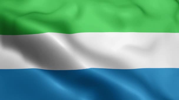 Sierra Leone Flagg Video Vinkar Vinden Sierra Leone Flag Wave — Stockvideo