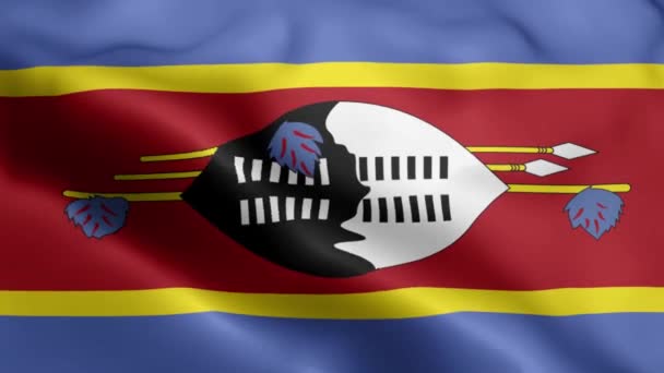 에스와 스와질란드 플래그 비디오바람에 흔들리는 Eswatini Swaziland 플래그 웨이브 루프바람에 — 비디오