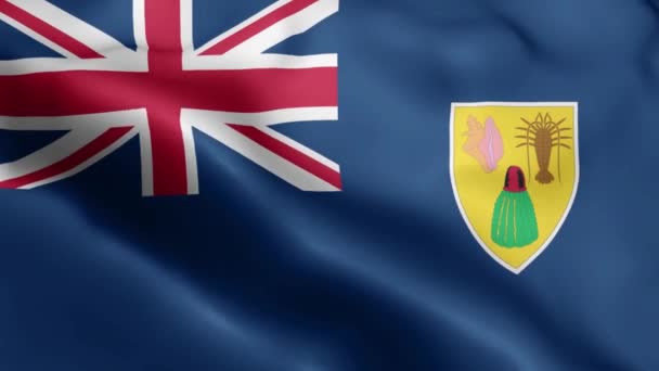 Turks Caicos Bandiera Video Sventolando Nel Vento Isole Turks Caicos — Video Stock