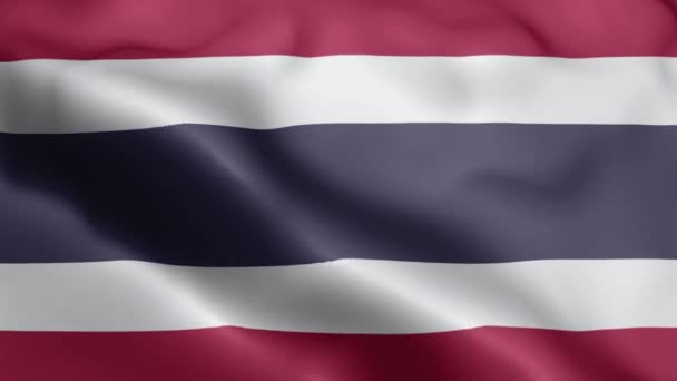 Таиланд Флаг Видео Размахивая Ветром Таиланд Флаг Волна Петля Машет — стоковое видео