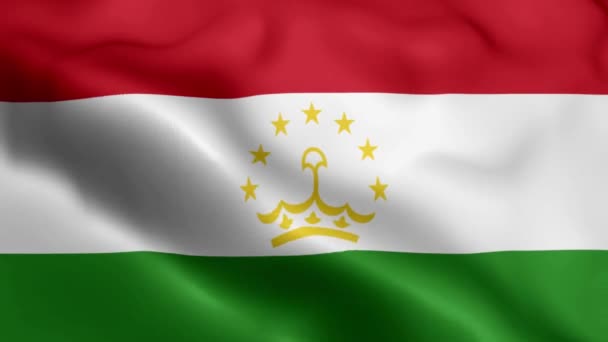 Tádžikistán Vlajkové Video Vlnící Větru Tádžikistán Vlajková Smyčka Vlnící Větru — Stock video