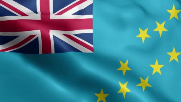 图瓦卢国旗视频在风中飘扬 图瓦卢国旗波浪环在风中飘扬 现实的图瓦卢国旗背景 Tuvalu Flag Looping Closeup 1080P Full 1920X1080 — 图库视频影像