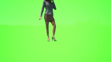 3D insanlar yeşil ekran Avustralyalı kadın gezgin ailesini arıyor ve yürüyor