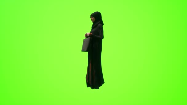 Arab Muslim Women Shopping Ordering Asking Questions Realistic People Rendering — Stock Video