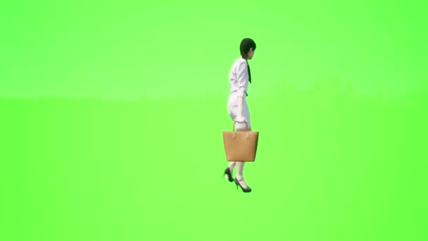 Lehrerin Kauft Mit Einkaufstasche Laden Nach Hause Ein Realistische Darstellung — Stockvideo