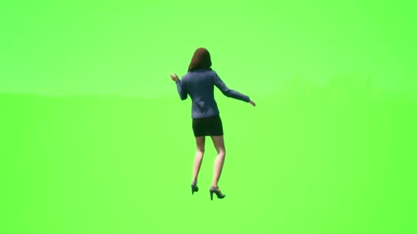 Insanlar Yeşil Ekran Bir Kadını Kucağında Bebek Dansı Yapıyor Arkadan — Stok video