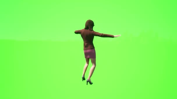 Personnes Écran Vert Femmes Foyer Dansant Buvant Une Soirée — Video