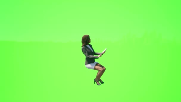 Pessoas Tela Verde Afro Americano Trabalhador Mulher Trabalhando Telefone Móvel — Vídeo de Stock