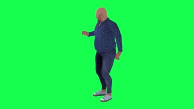 Silahı mavi elbiseli şişman adama yeşil ekranda doğru açıdan bırakıyorsun.