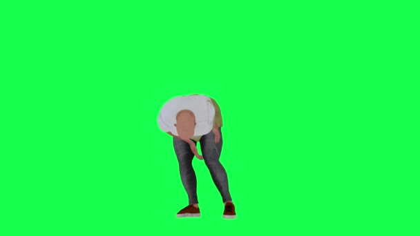 Şişman Adamın Sol Bacağındaki Ağrı Acı Yeşil Ekrandaki Inlemeler — Stok video
