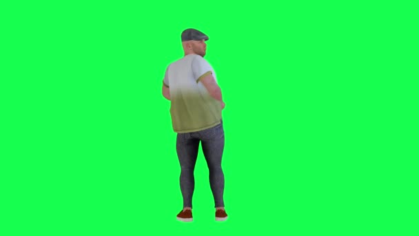 Náhlá Pozornost Dobře Oblečeného Muže Jeho Hlavou Úhlu Zelenou Clonou — Stock video