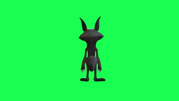 Animazione Personaggio Dei Cartoni Animati Lupo Uno Schermo Verde Piedi — Video Stock