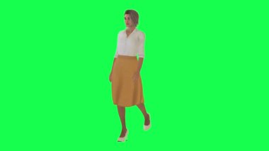 Krom anahtar arka plandaki 3D insanlar mağazaya giren ve müşterilerle konuşan satış elemanlarını izole ettiler