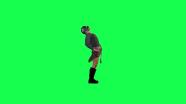 Krom anahtar arka plandaki 3D insanlar Gladyatör savaşçılarını izole ettiler. Egzersiz yapıyor ve dövüşmeye hazırlanıyorlar.