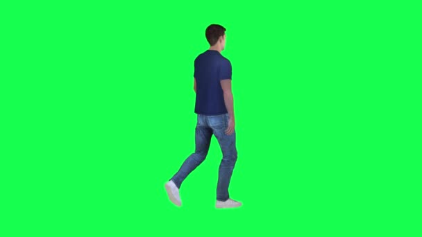 患有色素性关键背景的3D人隔离男性医生步行去医院治疗病人 — 图库视频影像
