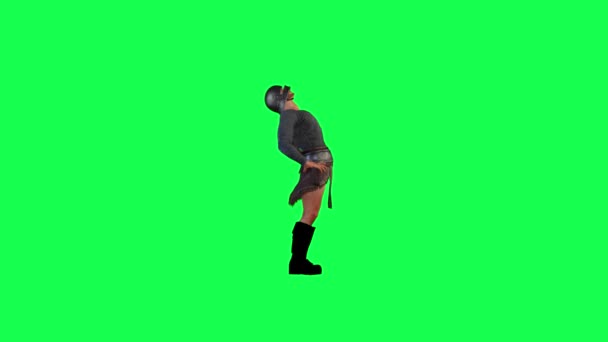 3D的有色人种背景孤立无援的角斗士战士正在锻炼和准备战斗 — 图库视频影像