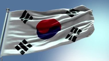 Kore bayrağı 3D gerçek 4K 