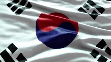 Kore bayrağı 3D gerçek 4K 