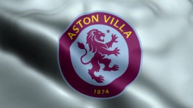 Aston-Villa Flag video dalgalanması. Aston-Villa Bayrak Dalgası Döngüsü rüzgarda sallanıyor. Gerçekçi Aston-Villa Arkaplan Döngüsü Kapatma 1080p Tam HD 1920X1080 görüntüsü.