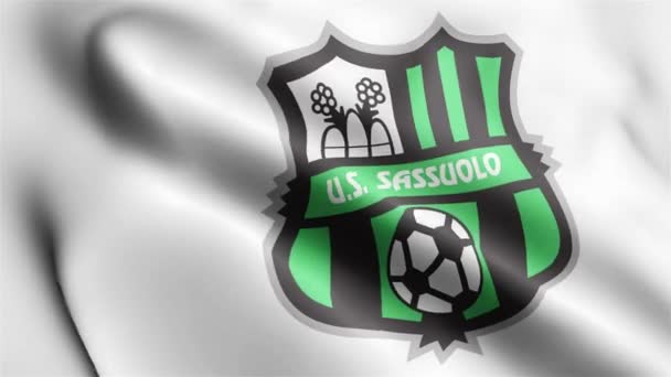 Sassuolo Flag Rüzgarda Dalgalanan Videosu Sassuolo Bayrak Dalgası Döngüsü Rüzgarda — Stok video