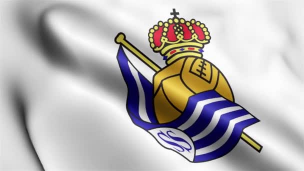 플래그가 바람에 흔들고 자들의 바람에 흔들려 Real Sociedad Flag Background — 비디오