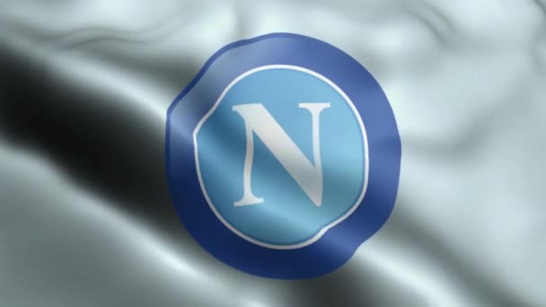 Napoli Bandiera Video Sventolando Nel Vento Napoli Flag Wave Loop — Video Stock