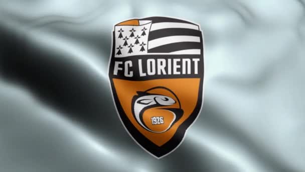 Lorient Flag Videosu Rüzgarda Dalgalanıyor Lorient Bayrak Dalgası Döngüsü Rüzgarda — Stok video