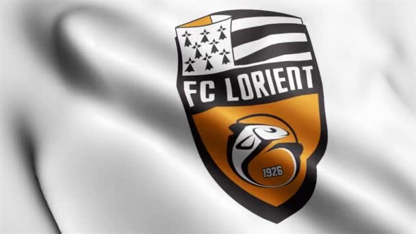 Wideo Lorient Flag Falujące Wietrze Pętla Fal Lorient Flag Falująca — Wideo stockowe