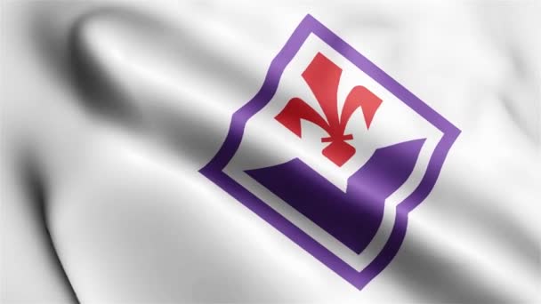 Fiorentina Flag Rüzgarda Dalgalanan Videosu Fiorentina Flag Dalgalı Döngüsü Rüzgarda — Stok video