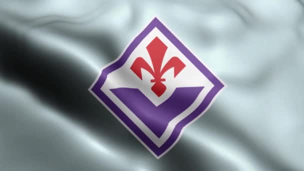 Fiorentina Bandiera Video Sventola Nel Vento Fiorentina Flag Wave Loop — Video Stock