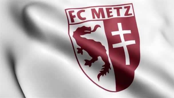 Metz Flag Videosu Rüzgarda Dalgalanıyor Metz Bayrak Dalgası Döngüsü Rüzgarda — Stok video