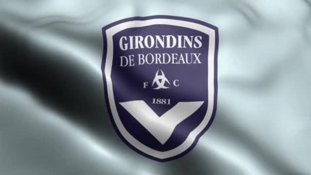 Girondins Bordeaux Bandiera Video Sventola Nel Vento Girondins Bordeaux Bandiera — Video Stock