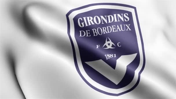 Girondins Bordeaux Bandiera Video Sventola Nel Vento Girondins Bordeaux Bandiera — Video Stock