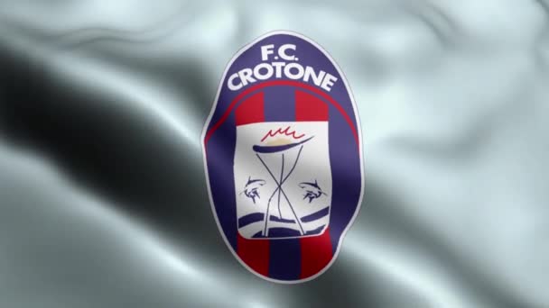 Crotone Flag Rüzgarda Dalgalanan Videosu Crotone Bayrak Dalgası Döngüsü Rüzgarda — Stok video