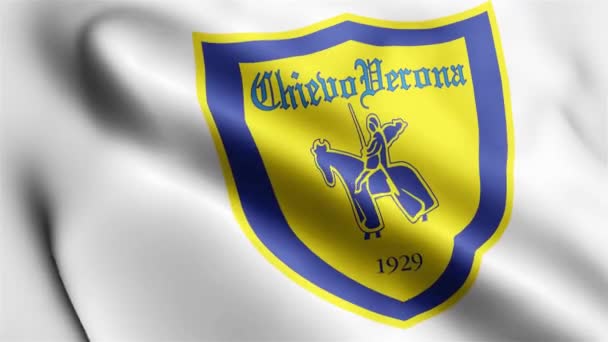 Chievo Verona Flagga Video Vinkar Vinden Chievo Verona Flag Wave — Stockvideo