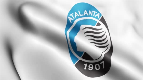 Atalanta Flag Rüzgarda Dalgalanan Videosu Atalanta Bayrak Dalgası Döngüsü Rüzgarda — Stok video