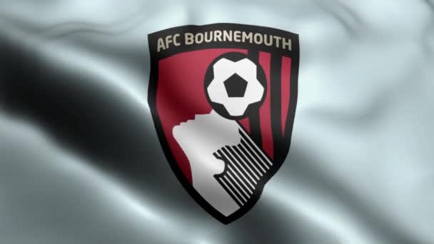 Video Della Bandiera Afc Bournemouth Sventola Nel Vento Afc Bournemouth — Video Stock