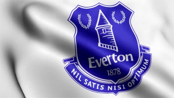 에버턴 플래그 비디오에 에버턴 플래그 웨이브는 바람에 흔들리고 Everton Flag — 비디오