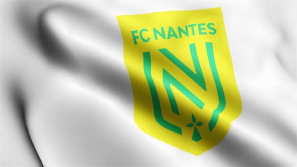 Nantes Flag Videosu Rüzgarda Dalgalanıyor Nantes Bayrak Dalgası Döngüsü Rüzgarda — Stok video