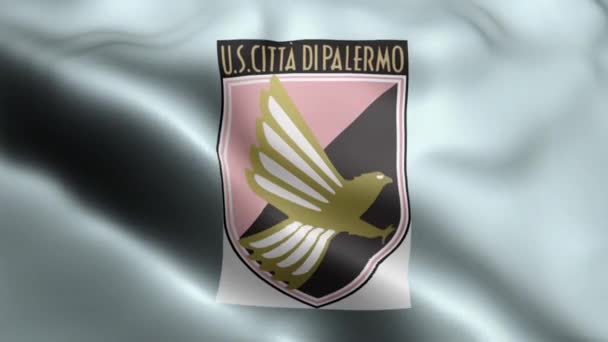 Citt Palermo Flag Background Looping Closeup 1080P Full — 비디오