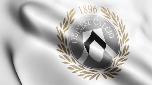 Udinese Bayrağı Rüzgarda Sallanıyor Udinese Bayrak Dalgası Döngüsü Rüzgarda Sallanıyor — Stok video