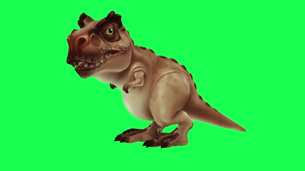 Cartoon Karakter Van Dinosaurus Tijdperk Van Stenen Eeuw Zoek Naar — Stockvideo