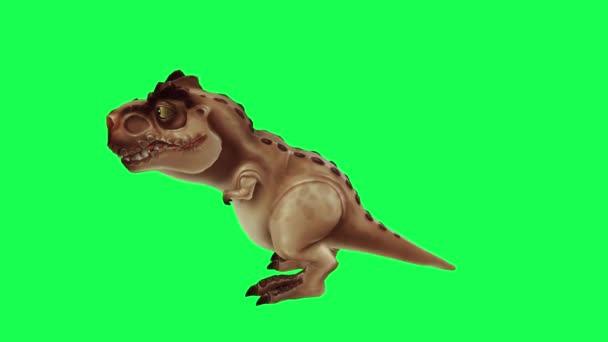 Dinosaur Playing Green Screen People Provide Animation — Stock Video