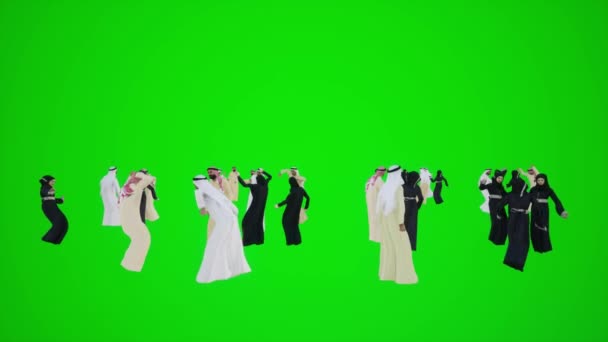 Animatie Van Een Groep Arabische Mannen Stranden Van Dubai Het — Stockvideo
