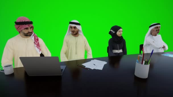 Animación Una Reunión Árabes Políticos Africanos Hablando Entre Resolviendo Problemas — Vídeo de stock